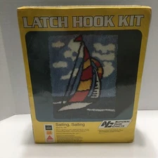 National Yarn Crafts Latch Hook Kit SAILING SAILING 20" x 27" NEW FACTORY SEALED