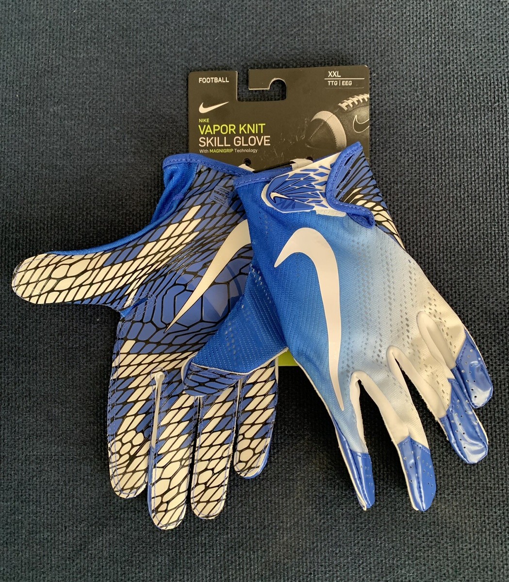 Nike Vapor Knit Skill Football Gloves Blue White Men's Size XXL NWT | eBay