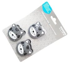 SET OF 3 POWER CLIPS® MULTI-PURPOSE CLIPS CATS TOYS CRAFTS PAPER CHIPS GRAY