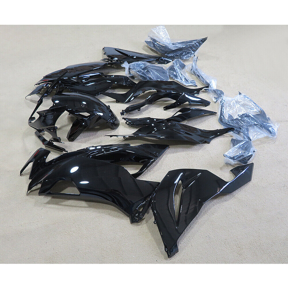 Gloss Black Fairing Kit Body w/ Tank Cover For Kawasaki Gloss Black Fairing Kit Body w/ Tank Cover For Kawasaki