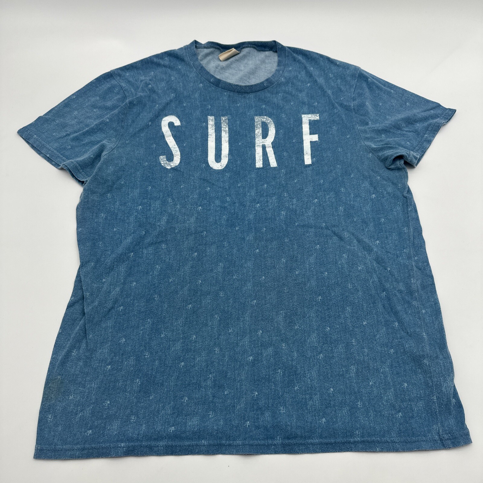 Hollister Surf T-Shirt Men Medium Blue All Over Print ..#17534