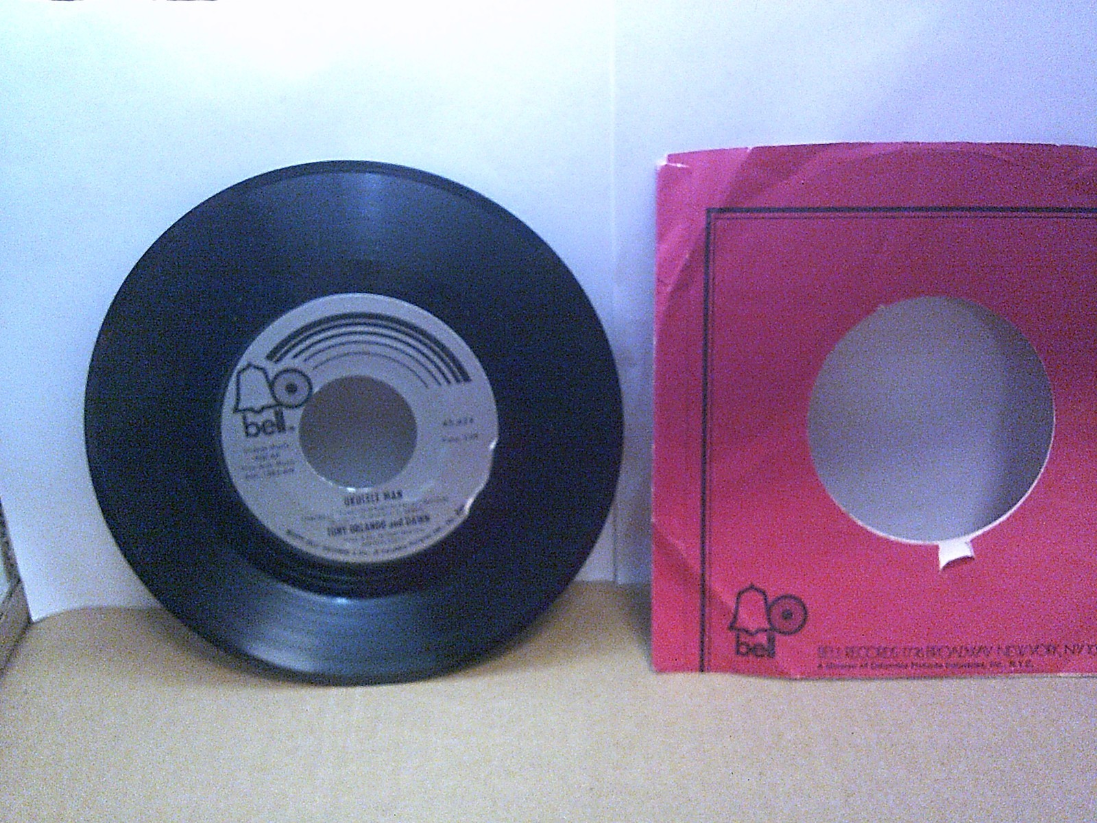Old 45 RPM Record - Bell 45,424 - Tony Orlando & Dawn - Who's in the ...