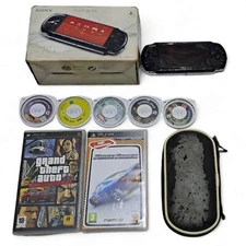 Sony Playstation Portable PSP 3004 Black With Original Box And Lot Of Games 