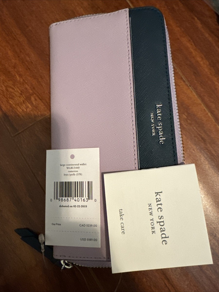 W  Kate Spade Leather Zip Around Wallet Lavender Purple New Other | eBay