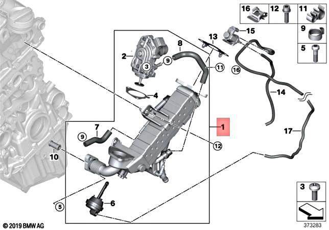 Genuine BMW Exhaust Gas Cooler Low Temperature 11717822348 | eBay