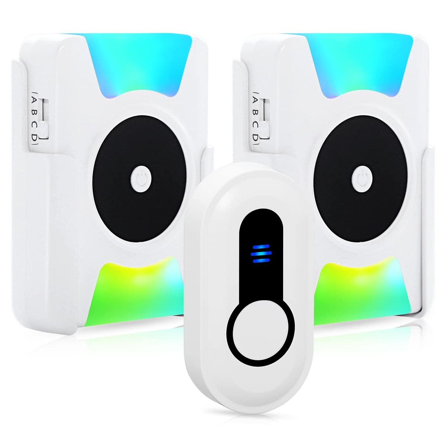 Wireless Doorbell with Vibrating Alert LED Flashing Battery Operated for Home Office-image