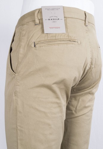 PANTALONE MARKUP COTONE RASATO STRETCH CORDA SCURO SLIM FIT CON TASCHINO - Foto 6 di 8