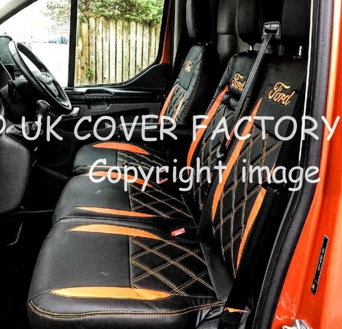 VAN SEAT COVERS FORD TRANSIT CUSTOM 2013 to 2023 LEATHERETTE PREMIUM BENTLEY - Picture 28 of 38