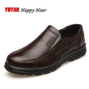 Zapatos De Cuero Para Hombres Antideslizante Con Suela Gruesa Mocasines  Negosios | eBay