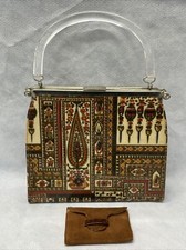 Vintage MCM Bobbie Jerome Convertible Purse Handbag w/Lucite Handle