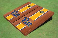 University of Pittsburgh Yellow Rosewood Matching Long Stripe Cornhole Boards