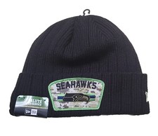 New Era Seattle Seahawks Salute Service Fleece Lined Camo Beanie Cap Hat Black