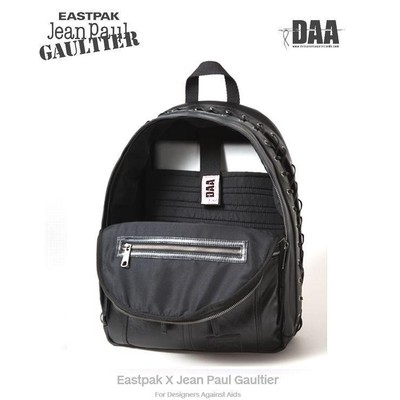 Eastpak Jean Paul Gaultier Biker Backpack Black Leather Height 