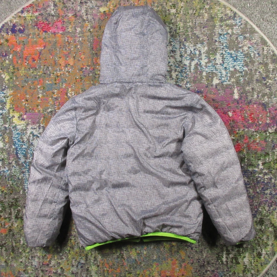 Chaqueta acolchada con capucha reversible Eddie Bauer juvenil S niño 7/8 negra gris Foto 4 de 4