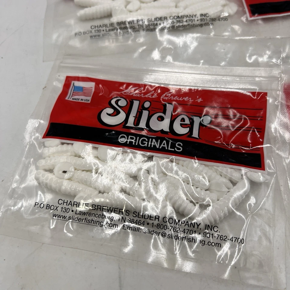 Lote de pesca deslizante Charlie Brewer’s plásticos blandos gusano originales Foto 2 de 4