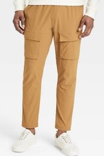All in Motion Men's Woven Cargo Jogger Pants in Butterscotch