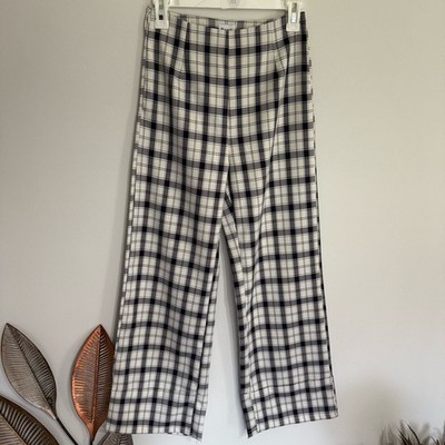 C8 Princess Polly Checkered Trousers in Black and White Y2K Size 2