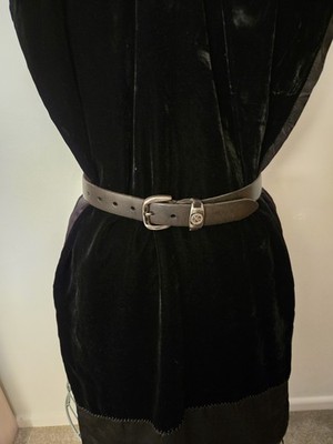 Vintage KS New Style schwarzer Ledergürtel 36'' | massive Messingschnalle | Retro Unisex