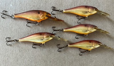 5 Vintage RAPALA Deep Runner SHAD RAP SR-7 CW Crawdad Fishing Lures FINLAND