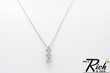 Diamond Necklace 3 Diamonds .86 Carat T.W. 14K White Gold 3.3g S02007462 