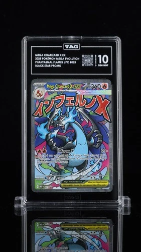Pokemon 2025 Mega Charizard X EX Phantasmal Flames UPC Black Star Promo TAG 10