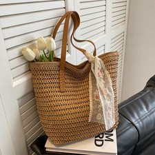 Summer Large Capacity Tote Bag Women Shoulder Bag Handmade Woven Bag Fresh Rural