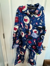 Kate Spade PARTY THEMED XL BLUE Dream A Little Dream Flannel Pajama Set