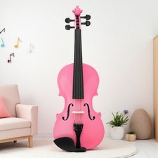 4/4 Full Size Acoustic Beginner / Student Violin Set - Case, Bow  Rosin, Pink