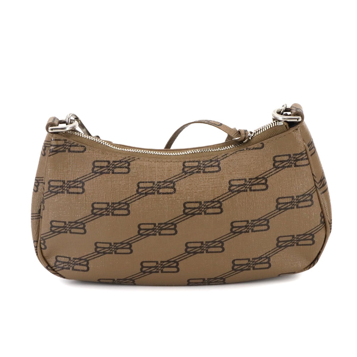 BALENCIAGA BB Monogram Le Cagole Mini Hand Shoulder Bag Brown