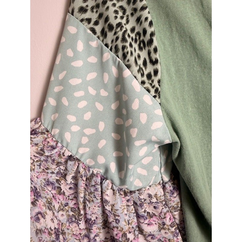 Umgee Patchwork Large Sleeve Top Eclectic Boho Ch… - image 10