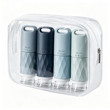 4 pcs Travel Bottles 90ml Squeeze Dispenser Leak Proof Refillable Toiletry Set