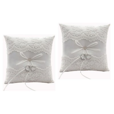 2 Pack Hochzeitsaccessoires Hochzeitsdekoration Ringträgerkissen