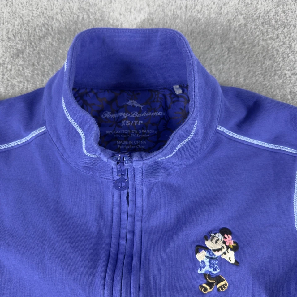 Jaqueta Tommy Bahama Disney Minnie Mouse Feminina XS Bordada Zíper Completo Azul - Imagem 4 de 4