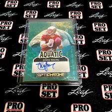 Marketplace image: 2025 Leaf Optichrome Football Steve Young Superfractor Auto Aquatic 1/1 49ers