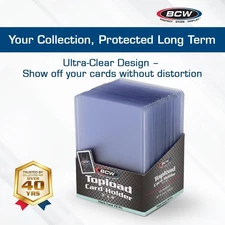 1000 Thick Card Topload Holders 79 Pt. 3x4 Rigid Clear Jersey Storage New By BCW