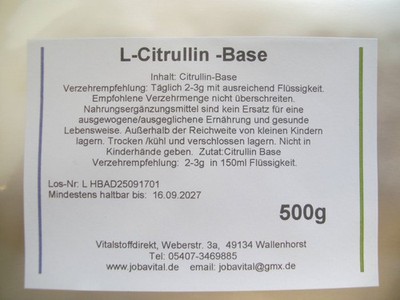 L-Citrullin Base  500g -ohne Malat,