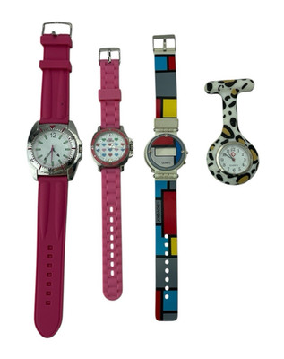 Watches Lot of 4 Mixed Wristwatch Fob SKC Collezio Jordache FOR PARTS UNTESTED