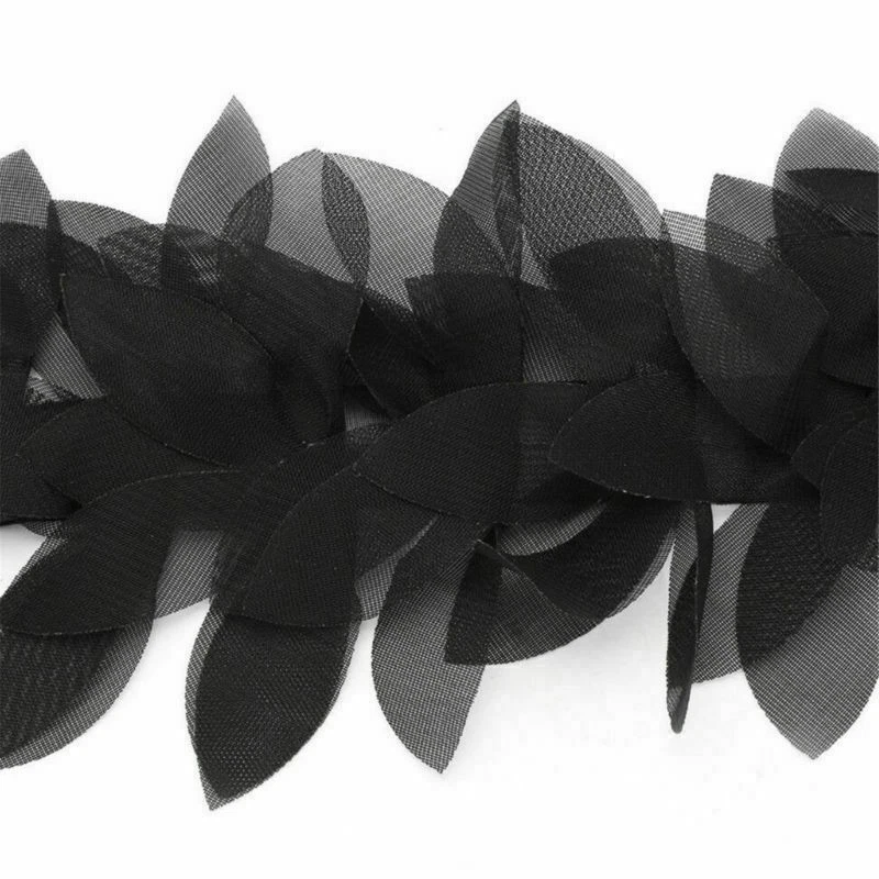 Chiffon Verlässt Spitze Borte Hochzeitskleid Braut Spitzenbesatz Stoff Handwerk - Bild 3 von 4