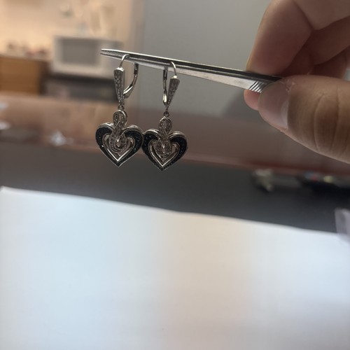 Women Earring Silver 925 Cz Heart