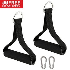 2x Multi Gym Cable Machine Attachment Resistance Band Stirrup Handles Handle Bar