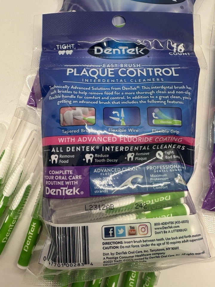Paquete de 3 limpiadores interdentales apretados DenTek Easy Brush control de placa frescos como nuevos Foto 4 de 4