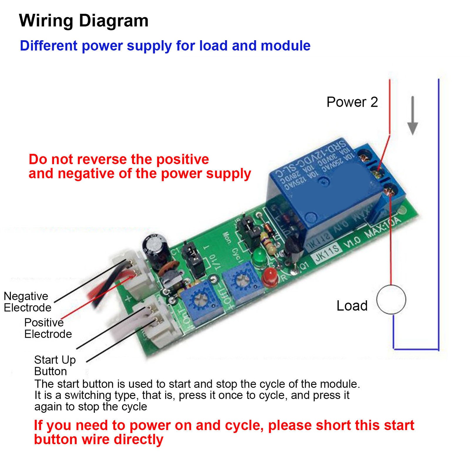 New Adjustable Cycle Timer Delay On/Off Switch Relay Module (DC5V 0-24hr)