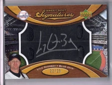 2007 Sweet Spot Signatures Glove Leather Brown Black Ink 22/25 Lyle Overbay Auto