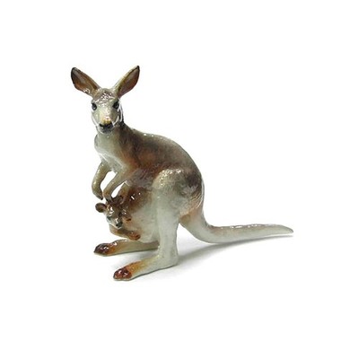 Northern Rose Gray Kangaroo Animal - Home Decor - Miniature Porcelain Figurine
