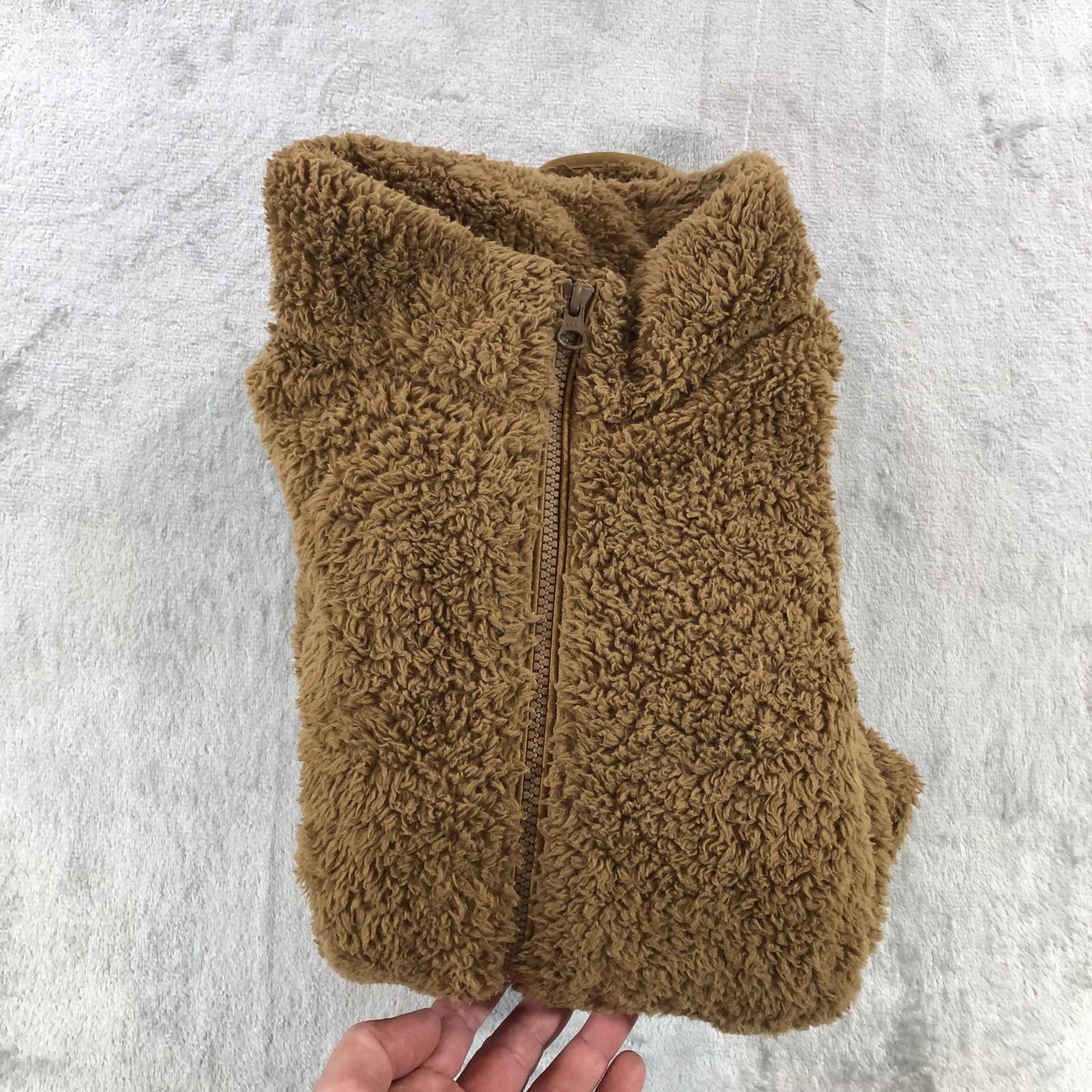 Uniqlo Jacket Womens Large Brown Fleece Full Zip High Pile Sherpa 341-440593 thumbnail 14