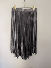 BANANA REPUBLIC Pleated Metallic Midi Skirt Size 10 NWT
