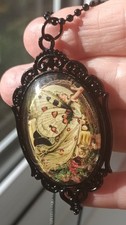 Handcrafted Fairy Art Bubble Cameo Pendant Glitter Steampunk Necklace 70cm Chain