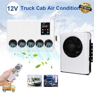 12V,Electric Split Air Conditioner Cab AC Unit Kit For Truck Semi Bus RV Caravan