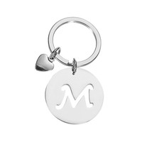SchlüSselanhäNger Mit Buchstaben A–Z, HerzanhäNger, Silber (M)