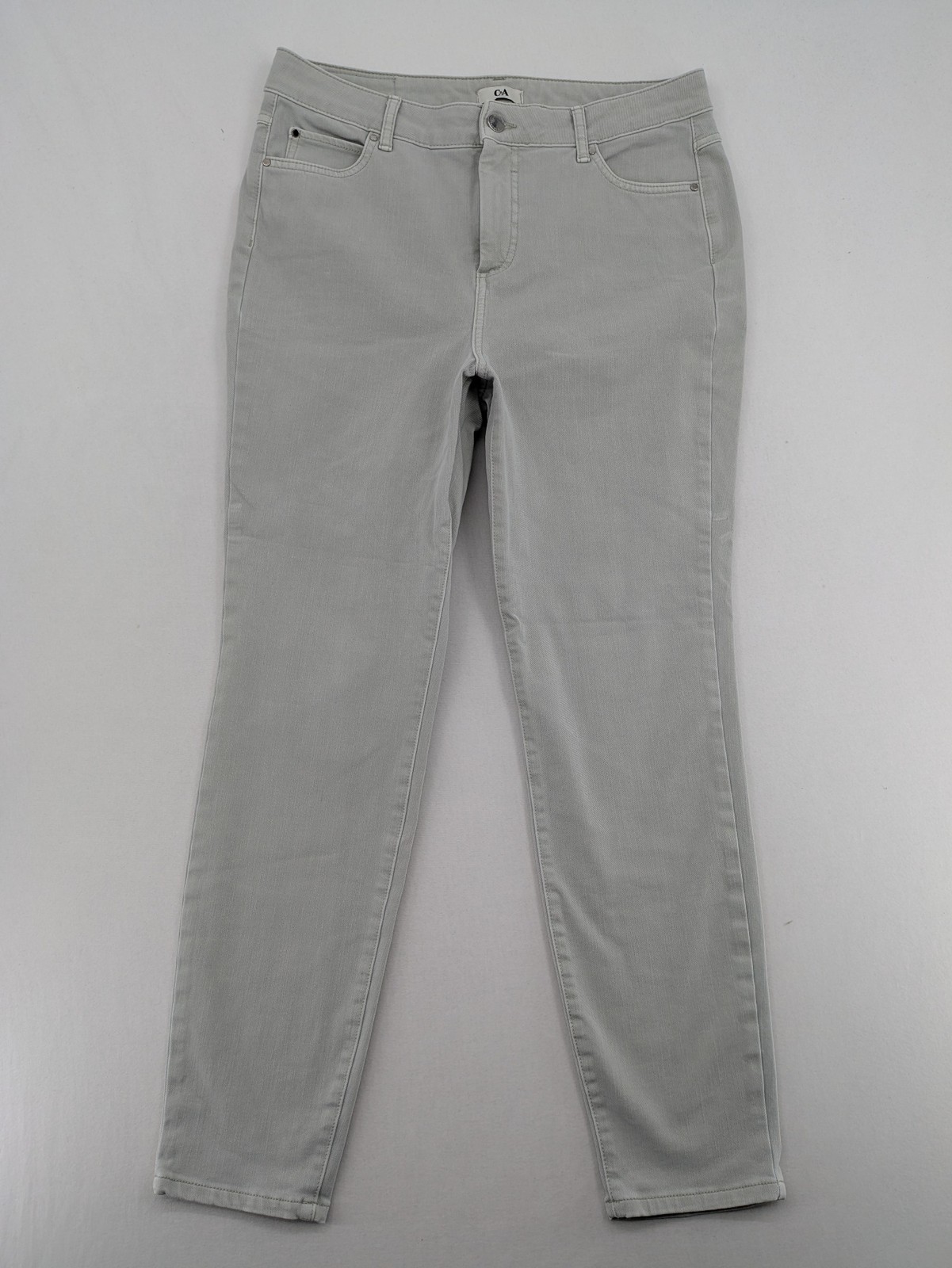 C&A Damen Jeans Hose Gr 42 Grau Slim Fit Stretch Knöchellang Freizeit image 2